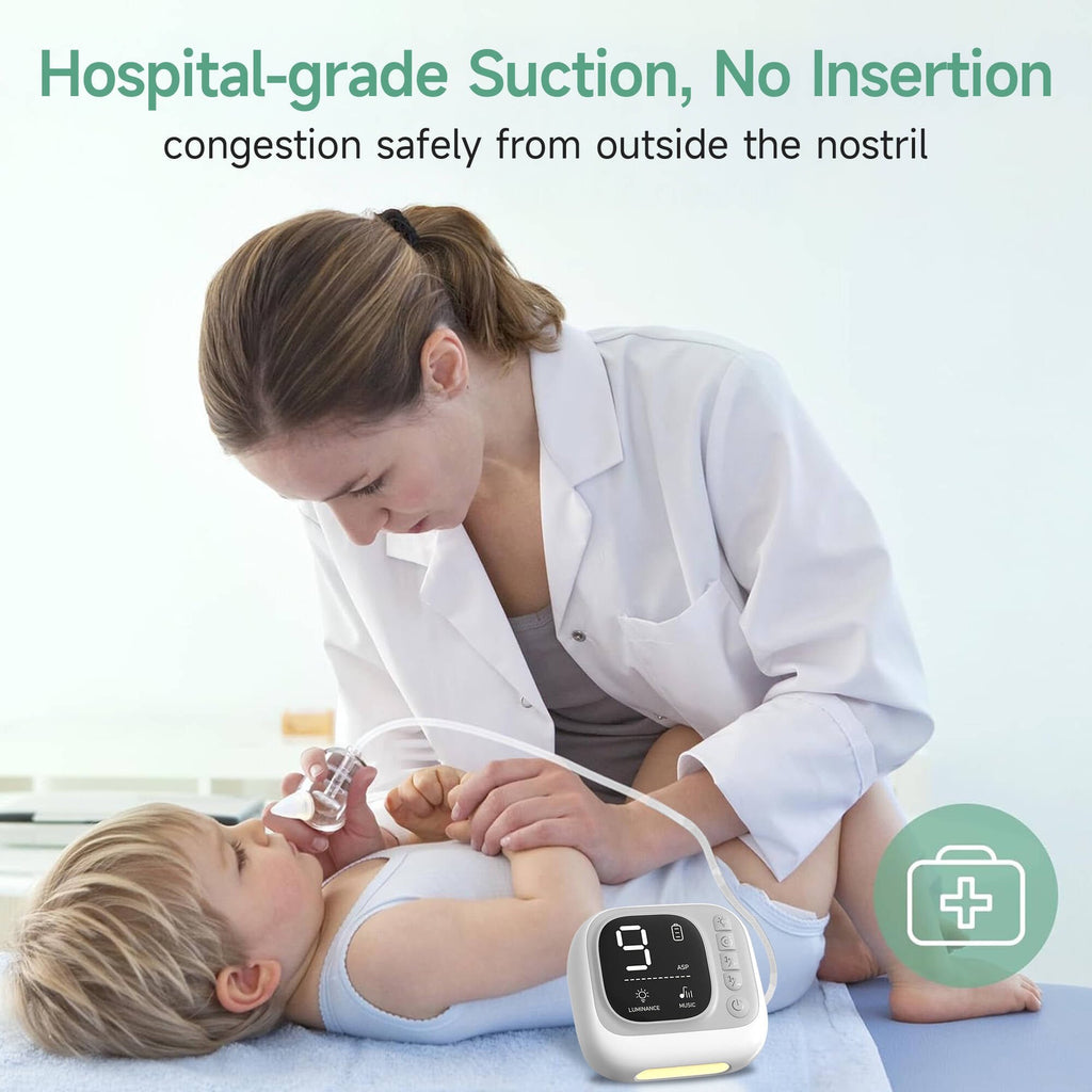 Morfone Nasal Aspirator for Baby, Electric Nose Suction for Baby with Night Light,Soothing Lullabies, Baby Nose Sucker with 9 Adjustable Suction Levels