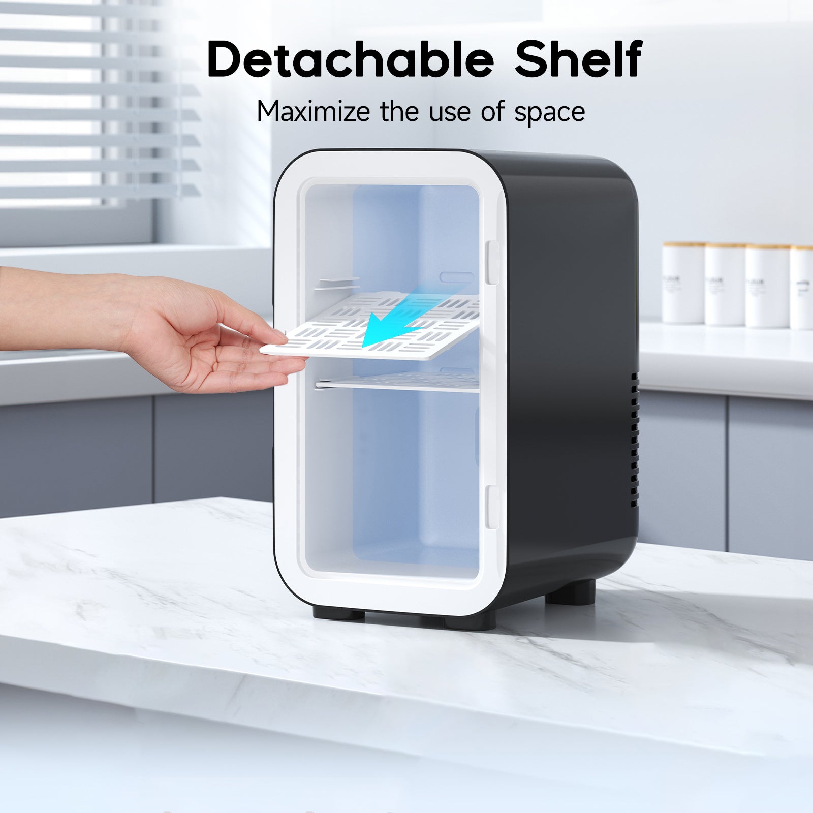 BEICHEN 6L Mini Fridge AC100-120V / DC12V Cooler Warmer for Bedroom Car Office Dorm