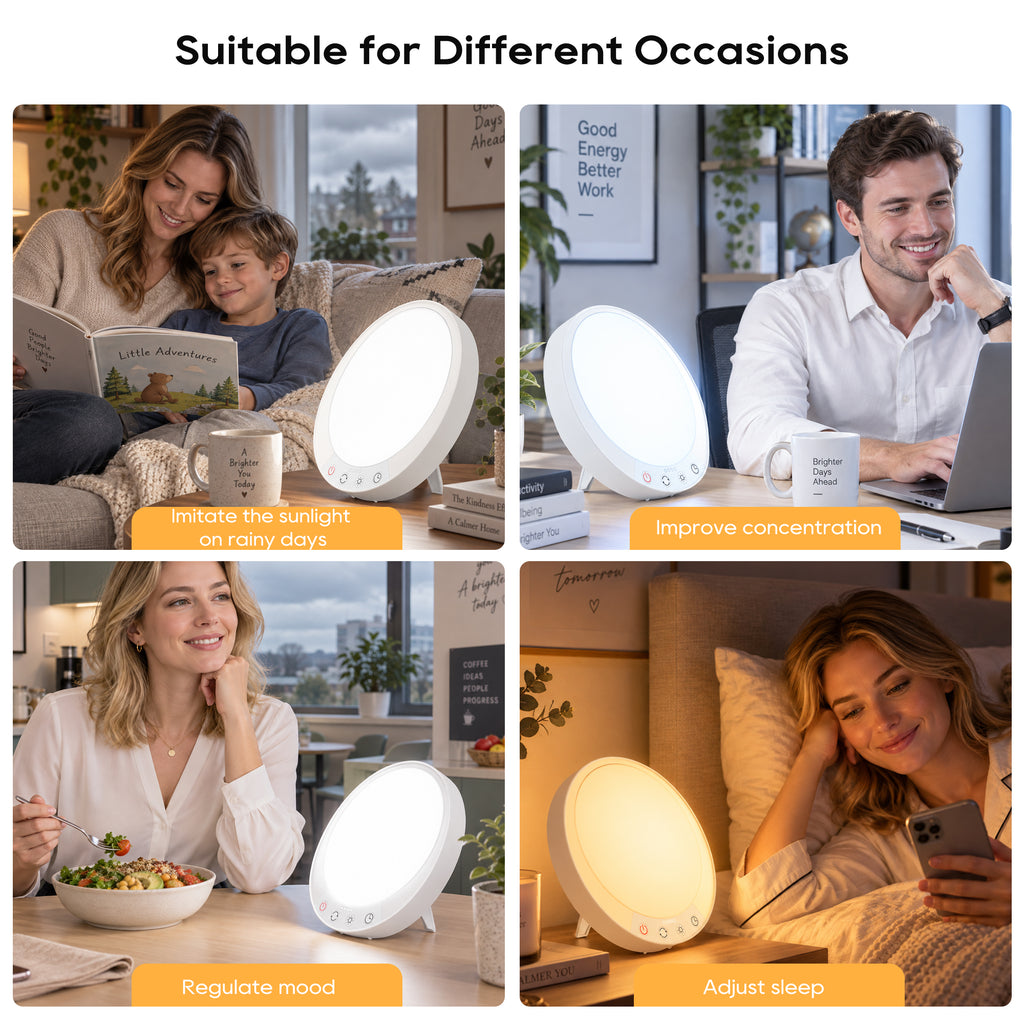 Morfone 10,000 Lux Uv-Free Sun Lamp, Full-Spectrum Happy Light Therapy Lamp For Seasonal Sad Relief And Winter Light Therapy