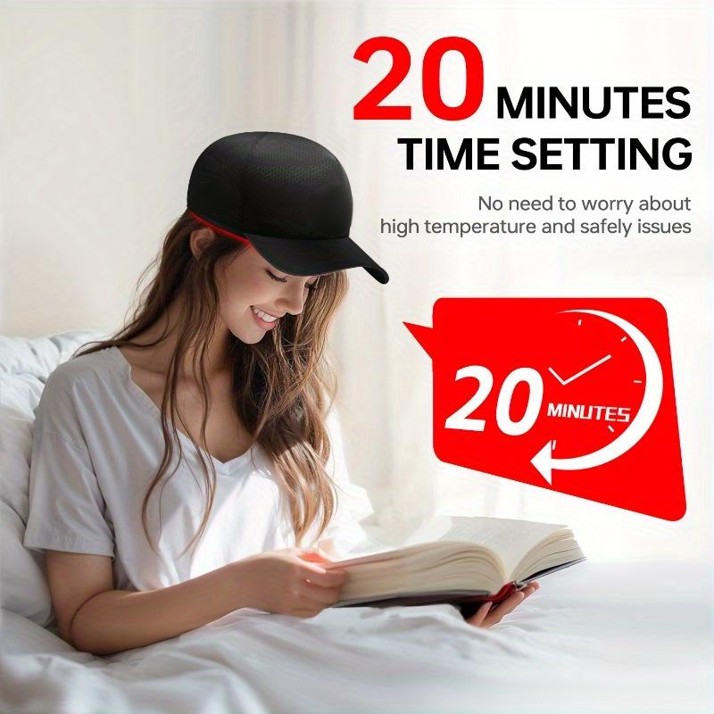 Morfone 56-LED Red Light Therapy Cap - Portable Red Light Hair Growth Cap for Home or Travel Use（Black）
