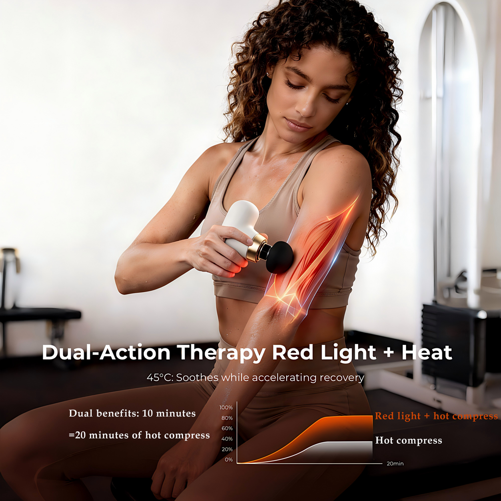 Morfone Red Light Therapy provides fast relief from muscle soreness and exercise fatigue. Red light massager, white