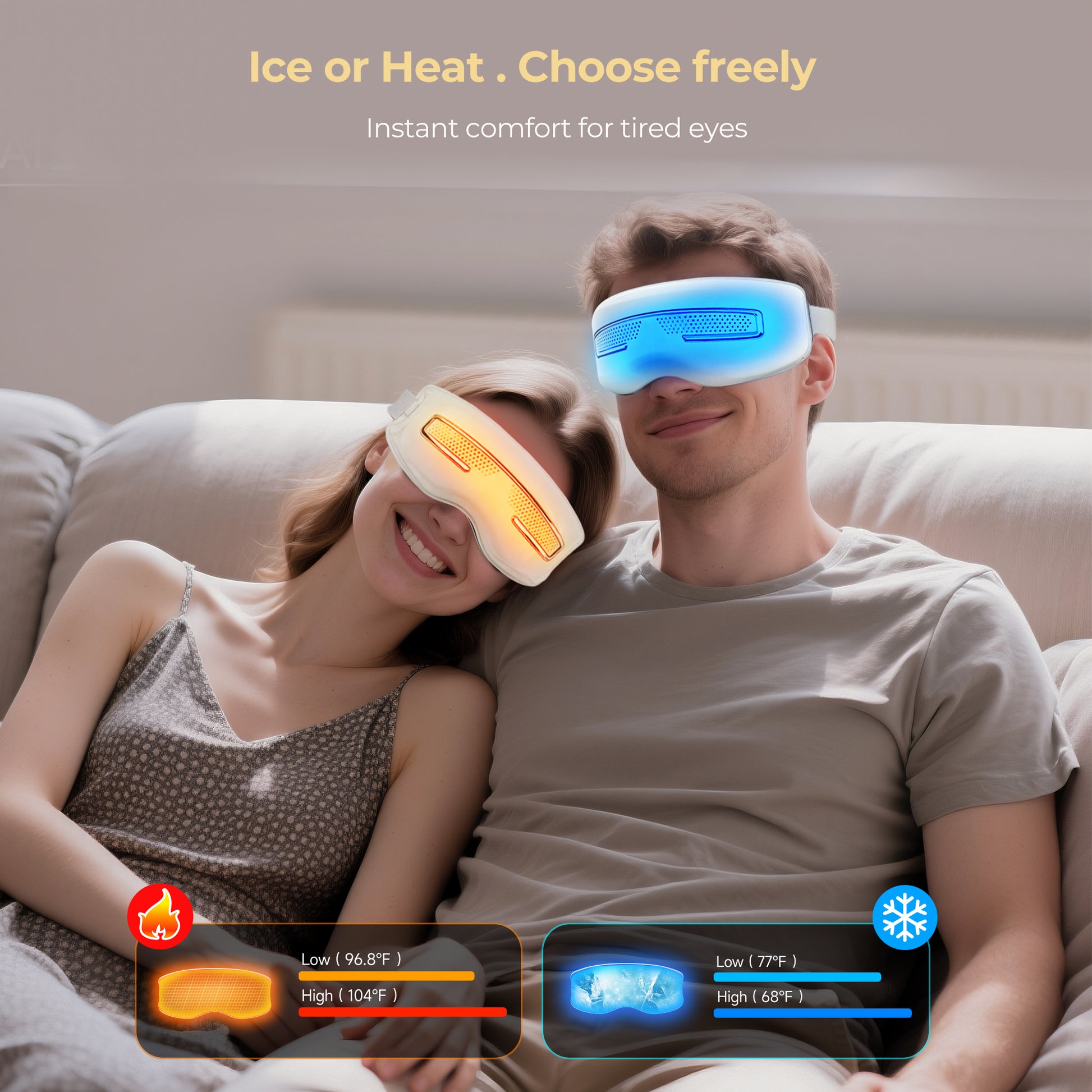 Morfone Hot Cold Eye Massager with Bluetooth Music Playback to Relieve Eye Fatigue Mother's Day gift