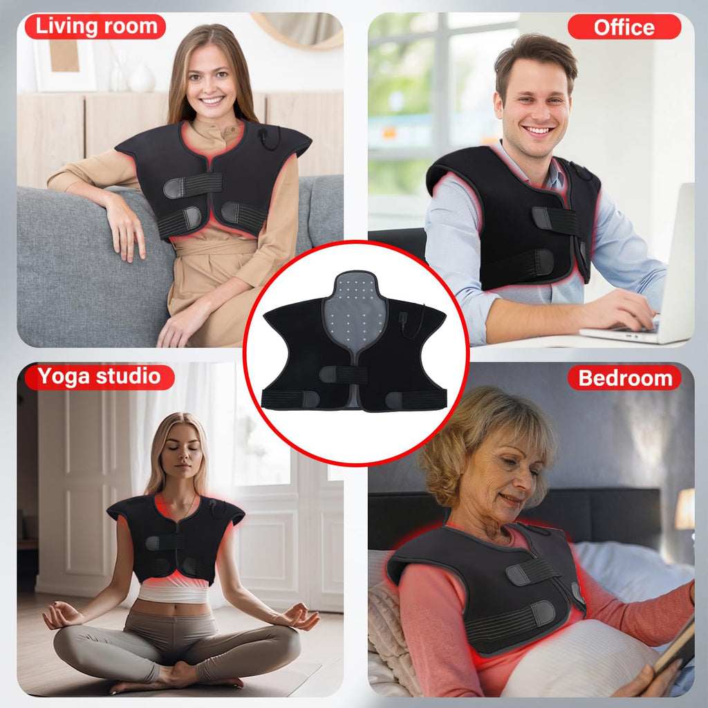 Morfone Light Therapy Pad for Neck, Shoulder and Back Pain Relief Multi-Functional Red Light Therapy Pad Black 1 Piece