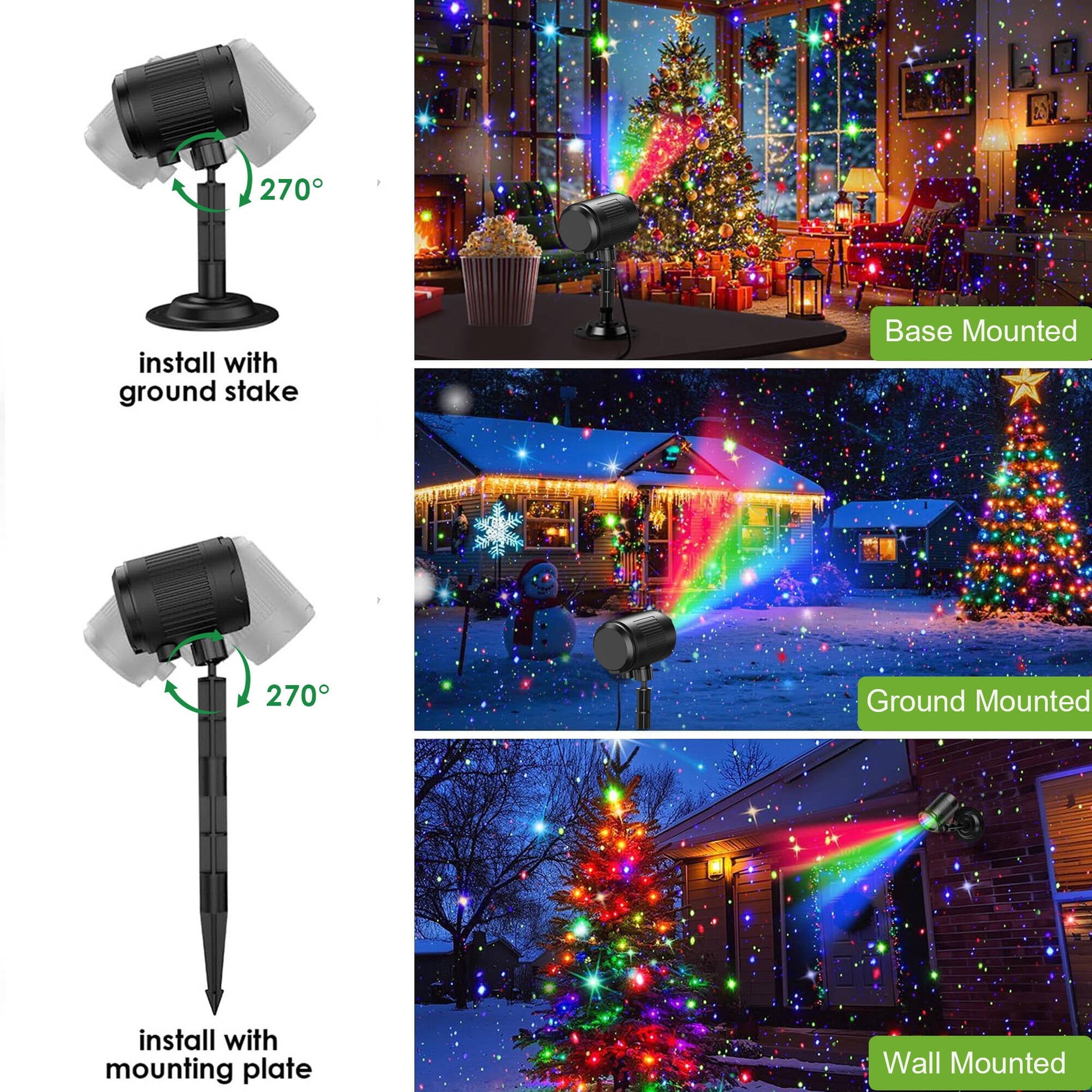 ACMETOP Laser Christmas Projector Lights Outdoor, RGB Firefly Laser Lights with Remote Control, Waterproof Christmas Decorations Outdoor Indoor for Wedding Halloween New Year Holiday Party