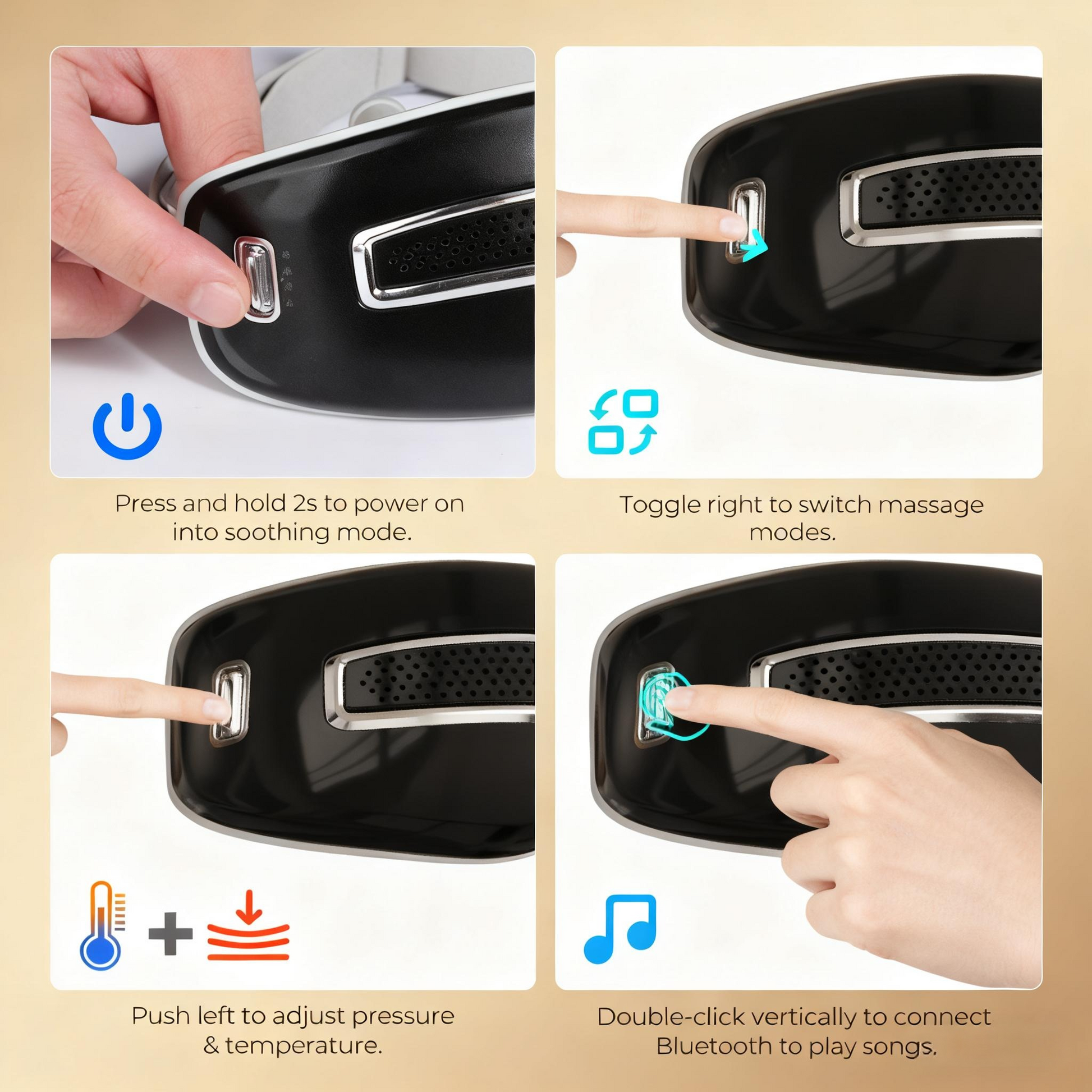 Morfone 4 Mode Hot Cold Eye Massager for Relieving Eye Fatigue  Mother's Day gift