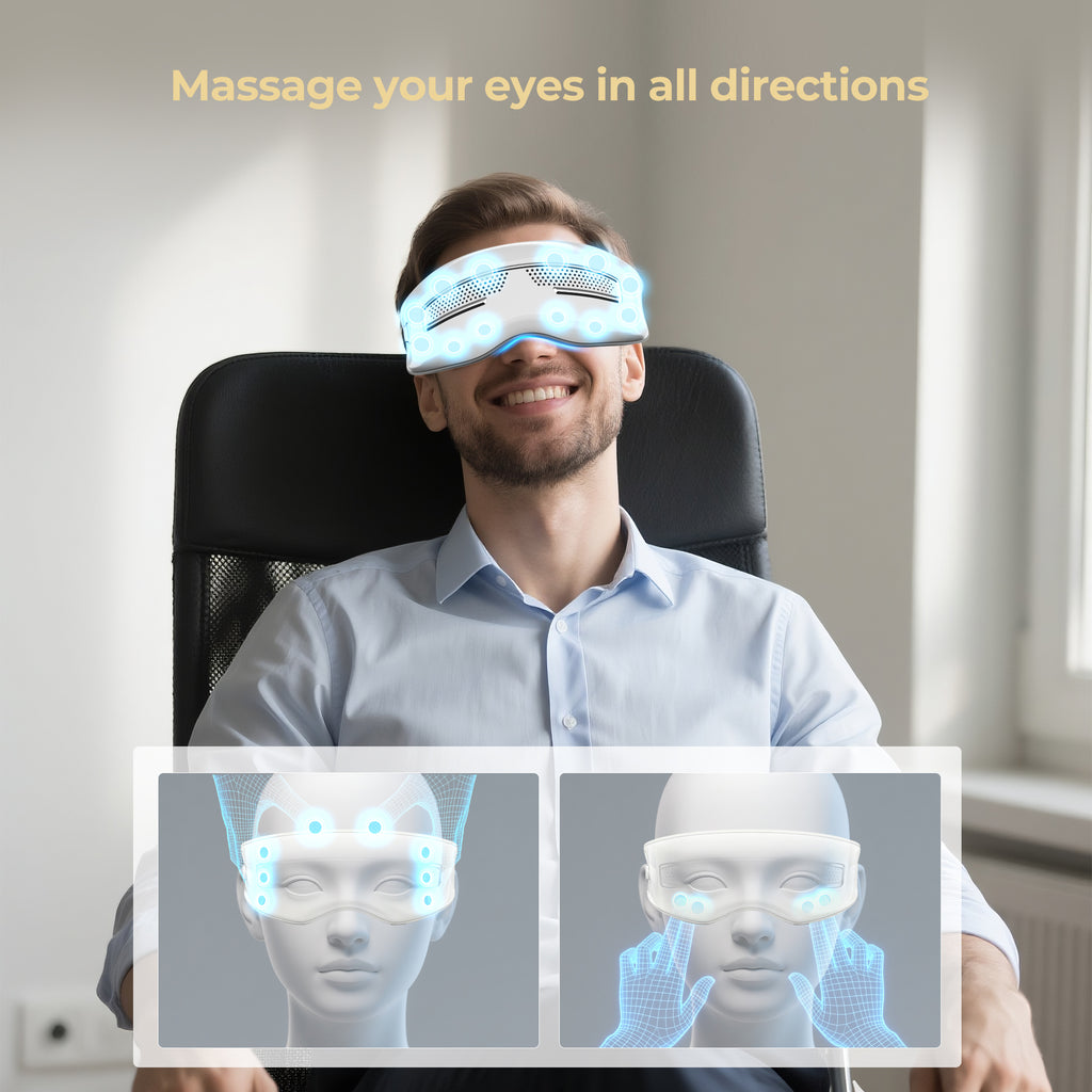 Morfone Hot Cold Eye Massager with Bluetooth Music Playback to Relieve Eye Fatigue Mother's Day gift