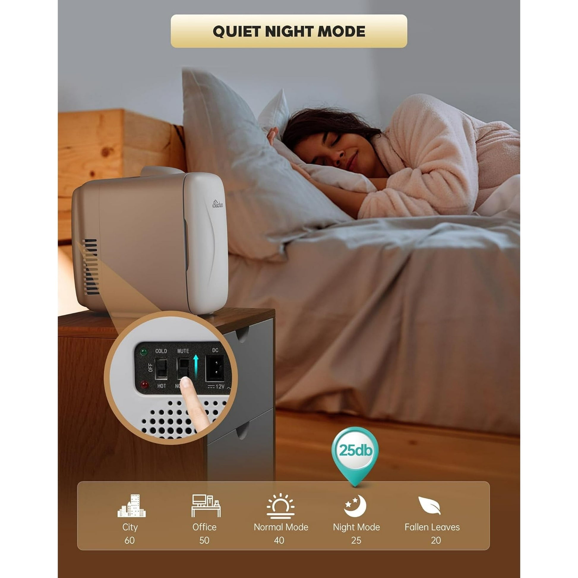 ACMETOP Mini Fridge, 4 Liter/6 Cans Small Refrigerator With Dimmable LED Light,AC/DC Portable Thermoelectric Cooler and Warmer for Bedroom,Office,Gaming room and Car