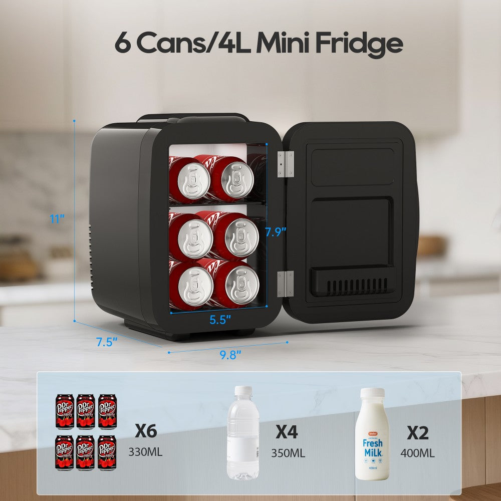 Morfone 4L   6L LED Light Car Mini Fridge Suitable for Home Use and Summer Camping