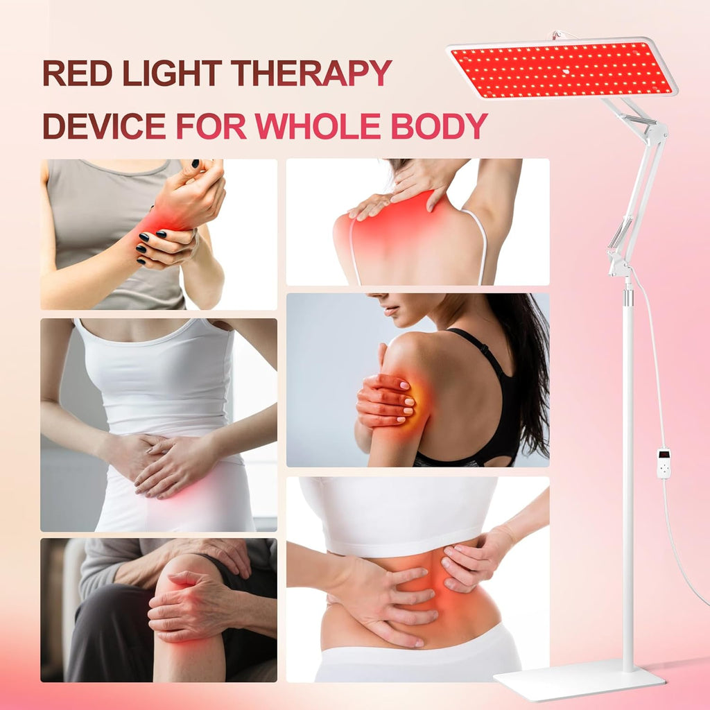 Morfone Red Light Lamp for Body Face,660nm 850nm 940nm Infrared Light device with Large Panel and Adjustable Stand, Gift for Women Mom Men,White