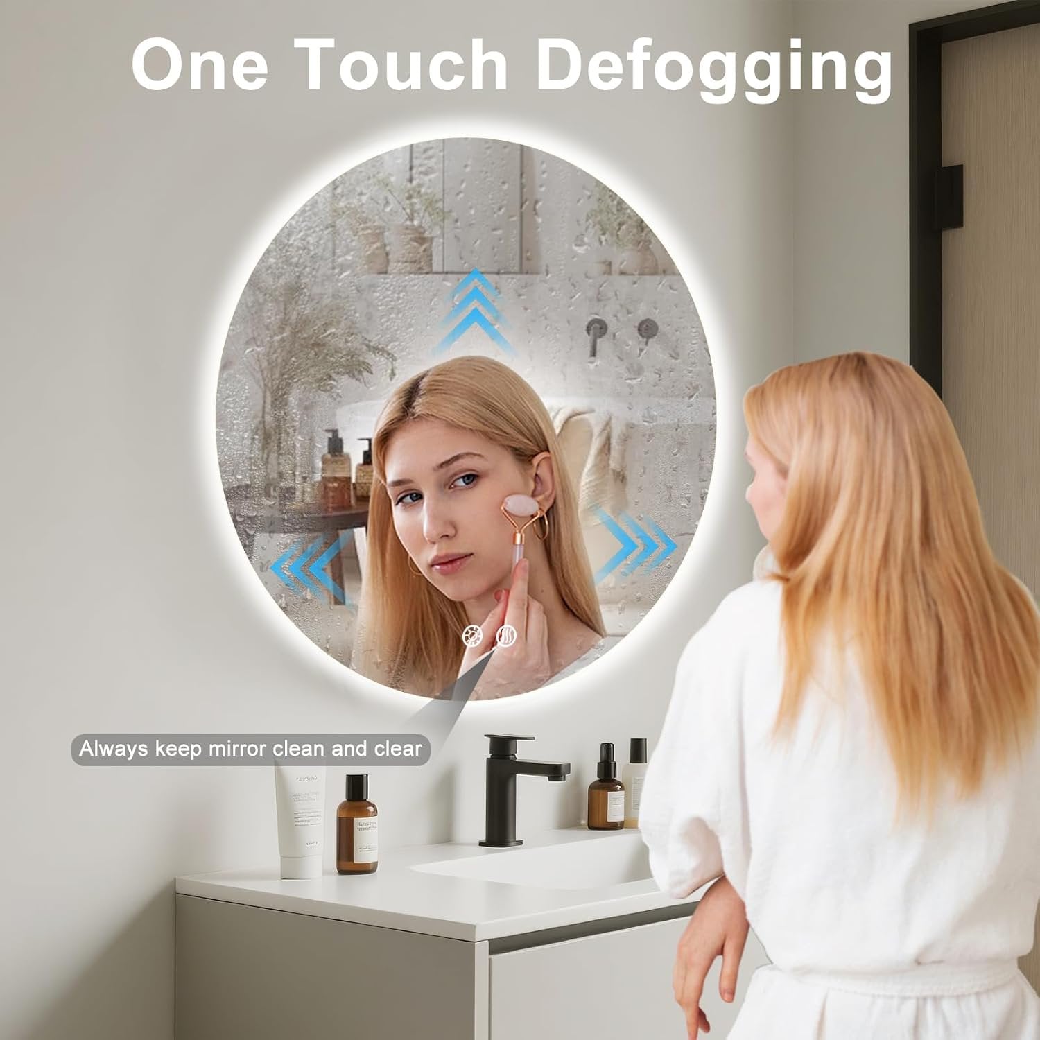 Anoak Round Black Mirror, 30 Inch Circle Black Mirror, Metal Frame Round Wall Mounted Mirrors for Bathroom, Living Room, Bedroom, Entryway, Vanity
