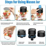 Electric Mason Jar Vacuum Sealer Vacuum Sealer Kit for Wide & Regular Mouth Mason Jars Vacuum Bags Food Vacuum Storage, Multifunctional All-in-One Cordless Canning Vacuum Sealer Machine