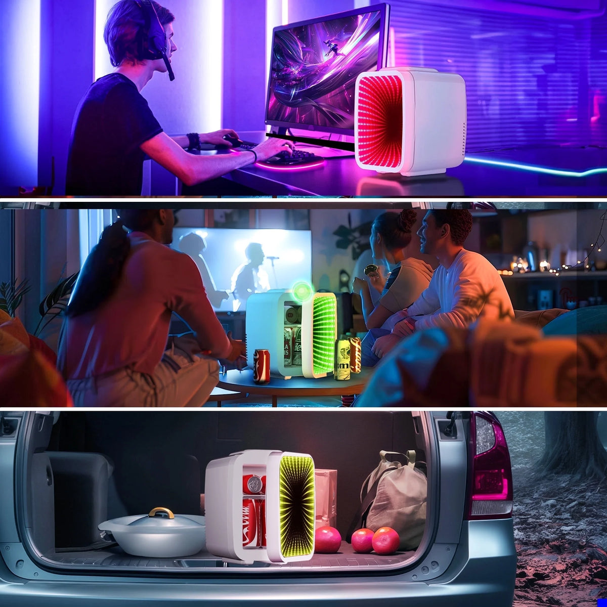 BEICHEN 4L Mini Fridge with 6-Color LED, Portable Cooler & Warmer for ...