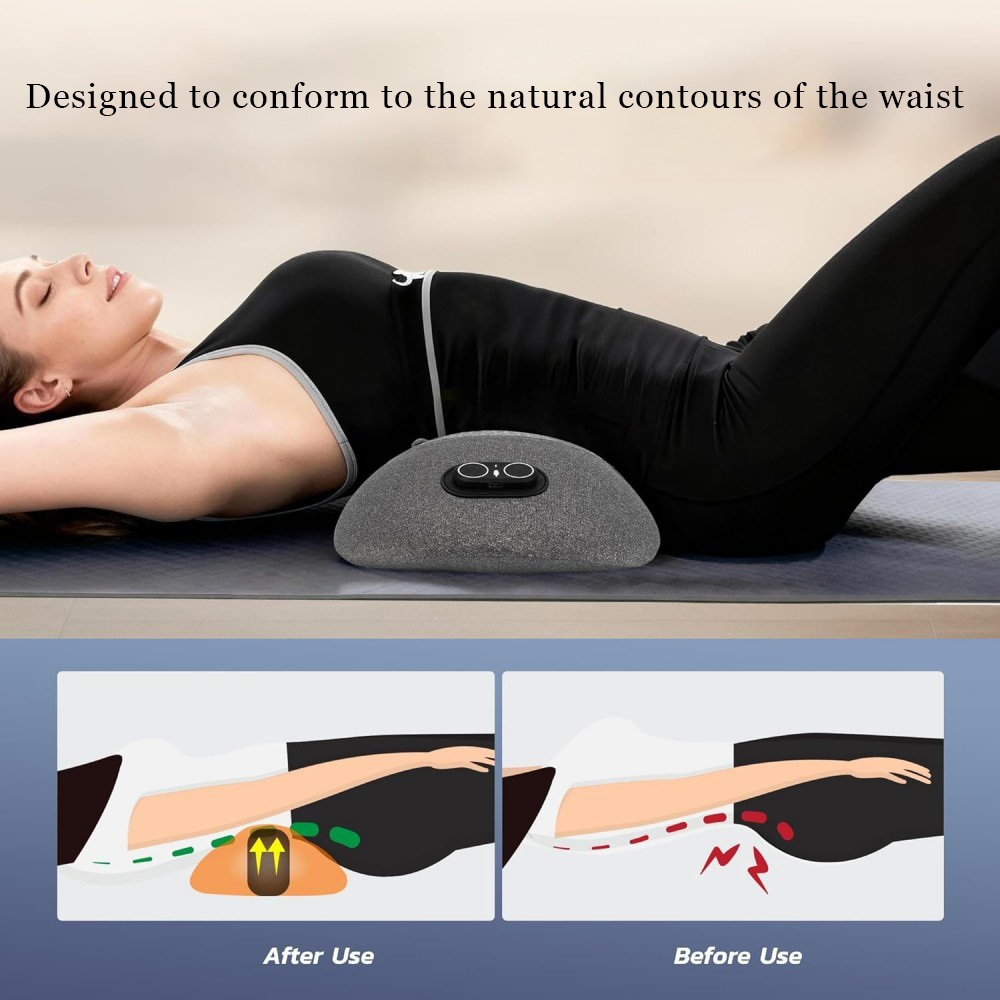 Morfone 3-in-1 Electric Lumbar Heating Massage Support Pillow for Car Home and Office Use