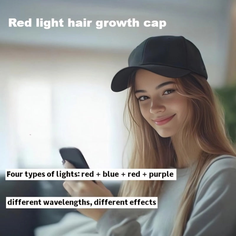 Morfone 56-LED Red Light Therapy Cap - Portable Red Light Hair Growth Cap for Home or Travel Use（Black）