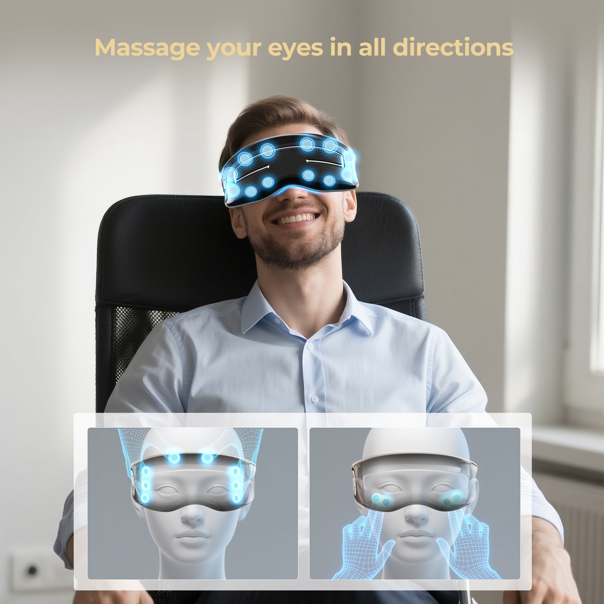 Morfone 4 Mode Hot Cold Eye Massager for Relieving Eye Fatigue  Mother's Day gift