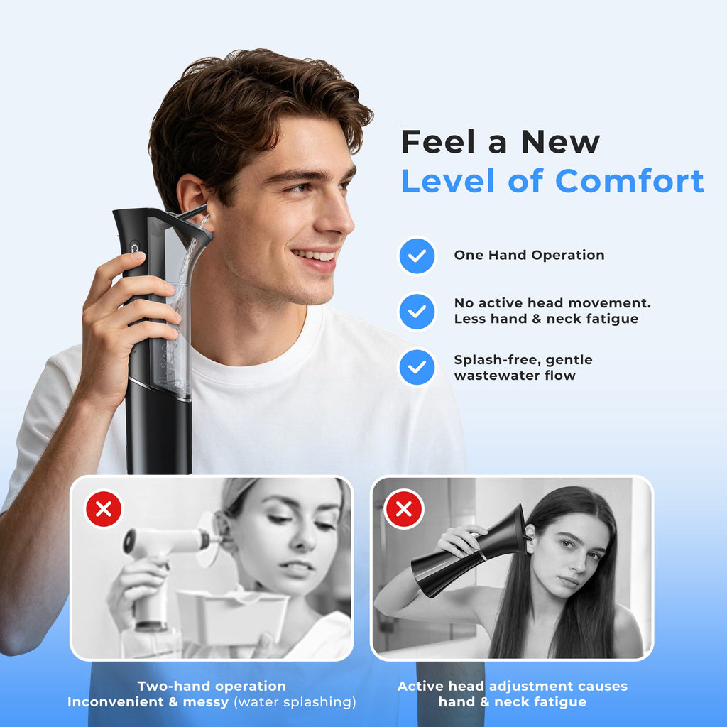 Morfone Ear Wax Removal with Magnetic Waste Tank, Electric Ear Wax Removal Tool, Ear Cleaner with Ear Irrigation Flushing System, 4 Modes, IPX6