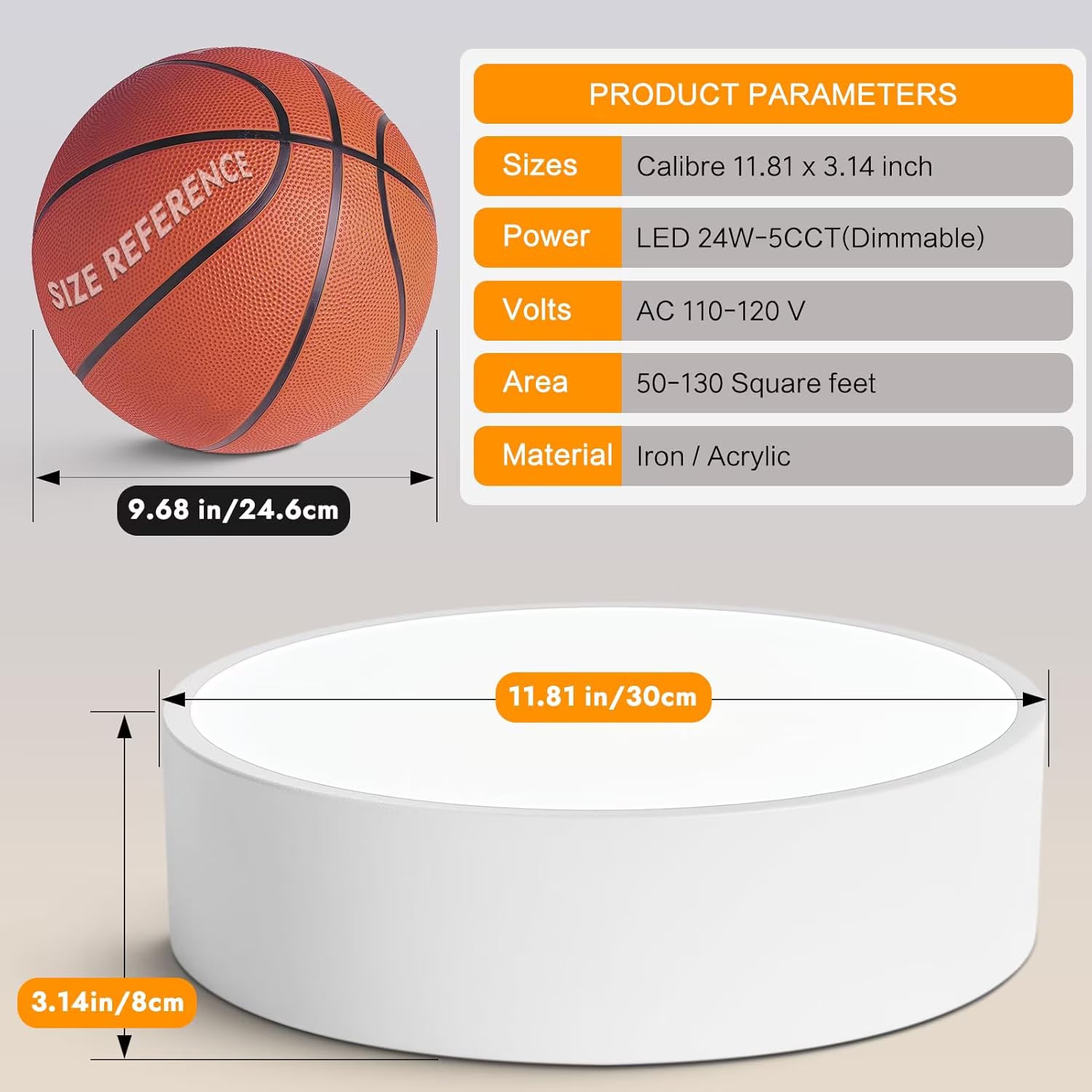 Anoak Ceiling Light,Dimmable Modern LED Ceiling Light with Remote, 22.9" 5-Petal Flower Light Fixtures for Living Room, Dining Room, Bedroom, Kitchen