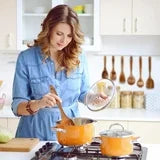 5 Piece Wooden Spoons for Cooking, Wooden Utensils for Cooking with Utensils Holder, Natural Teak Wooden Kitchen Utensils Set with Wooden Spoon Rest, Comfort Grip