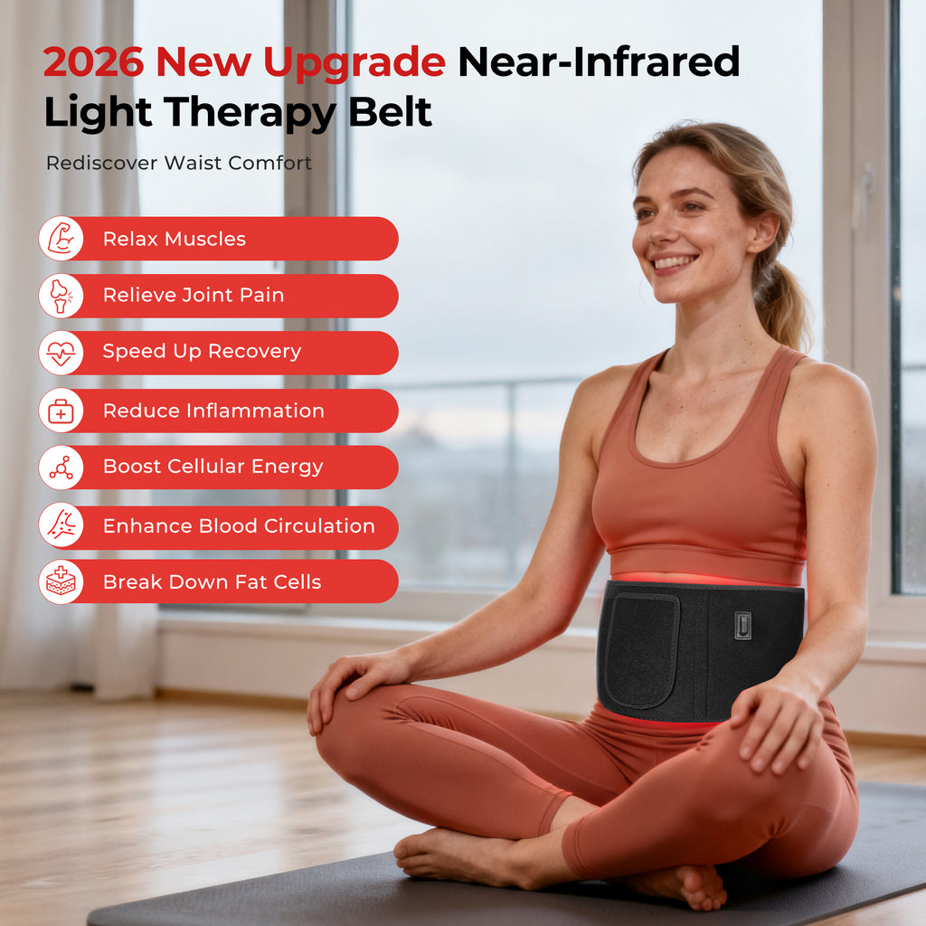 Morfone Red Light Belt for the Body, 660nm and 850nm Infrared Light Wrap, Red Light Pad Mat for Back, Shoulders, Waist, and Knees, Gift for Women Men Fathers Day