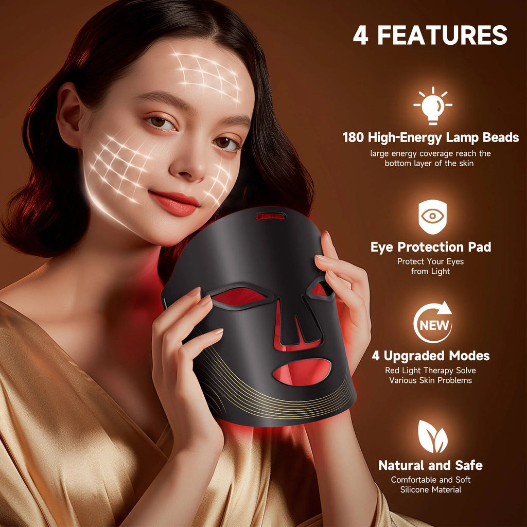 Morfone 660+850nm Dual Wavelength Red Light Therapy Lamp for the Face Remote Controlled Portable Home Skincare Kit