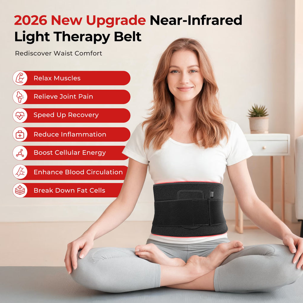 Morfone Red Light Pad for Body, 660nm 850nm Infrared Light Mat, Wearable Red Light Belt Wrap with Timer for Back Shoulder Waist Knee, Gift for Women Men Fathers Day
