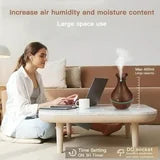 Anoak Colorful Mini Humidifier, Flower Shape Humidifier Desktop Cool Humidifier 7 colors,Super Quiet for Car, Office Room, Bedroom,etc. (Dark wood)