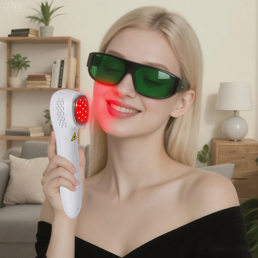 Morfone 5 x 808nm + 12 x 650nm Handheld Red Light Therapy Device - Featuring 4 brightness levels and 4 timer settings