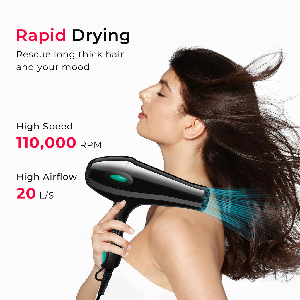 Morfone Hair Dryer, High-Speed Professional Ionic Blow Dryer with Hair Diffuser & Nozzle for Women & Men