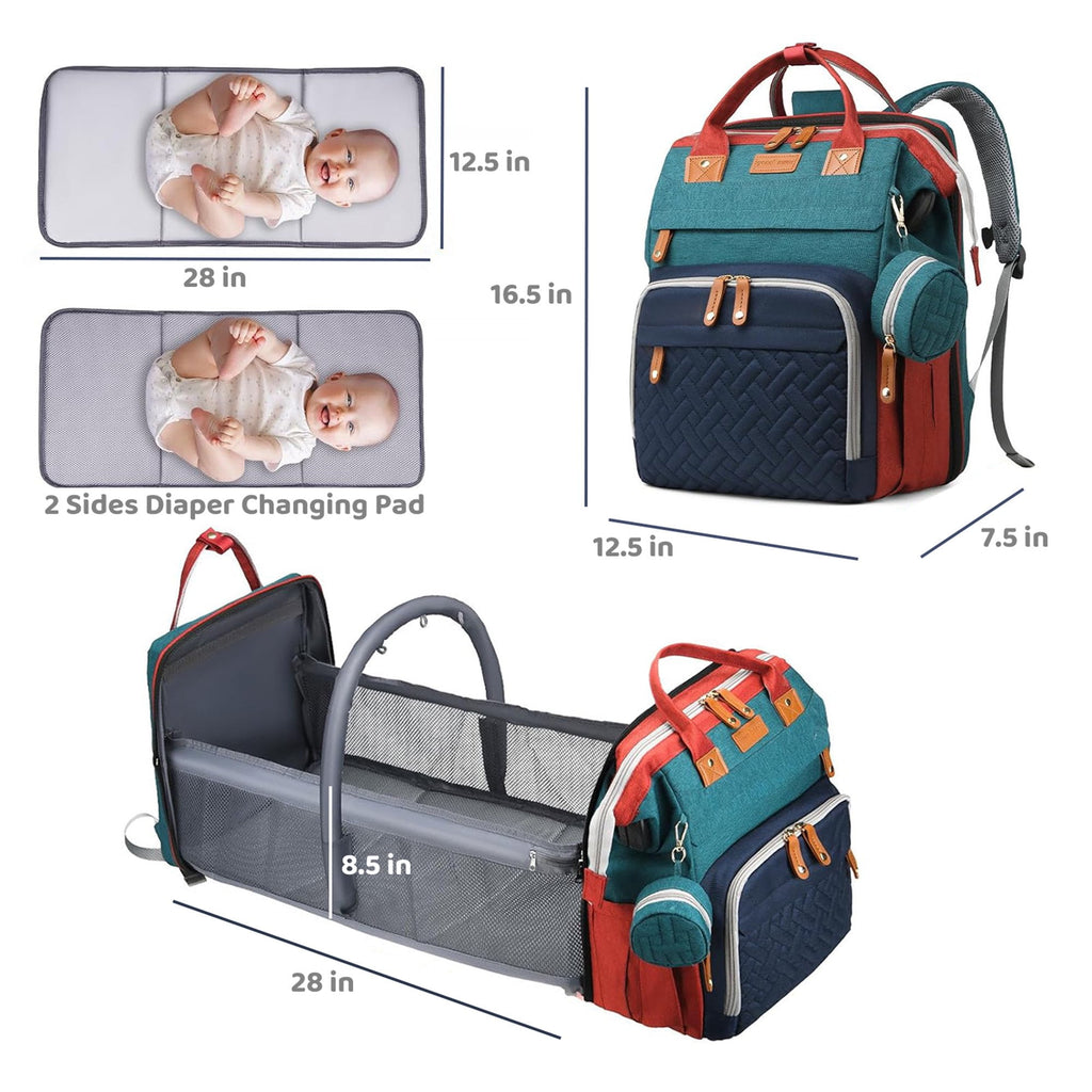 Morfone Baby Diaper Bag Backpack with Changing Station, Large Capacity Baby Bag, Waterproof Travel Backpack with USB Charging Port, Stroller Straps , Baby Shower Gifts