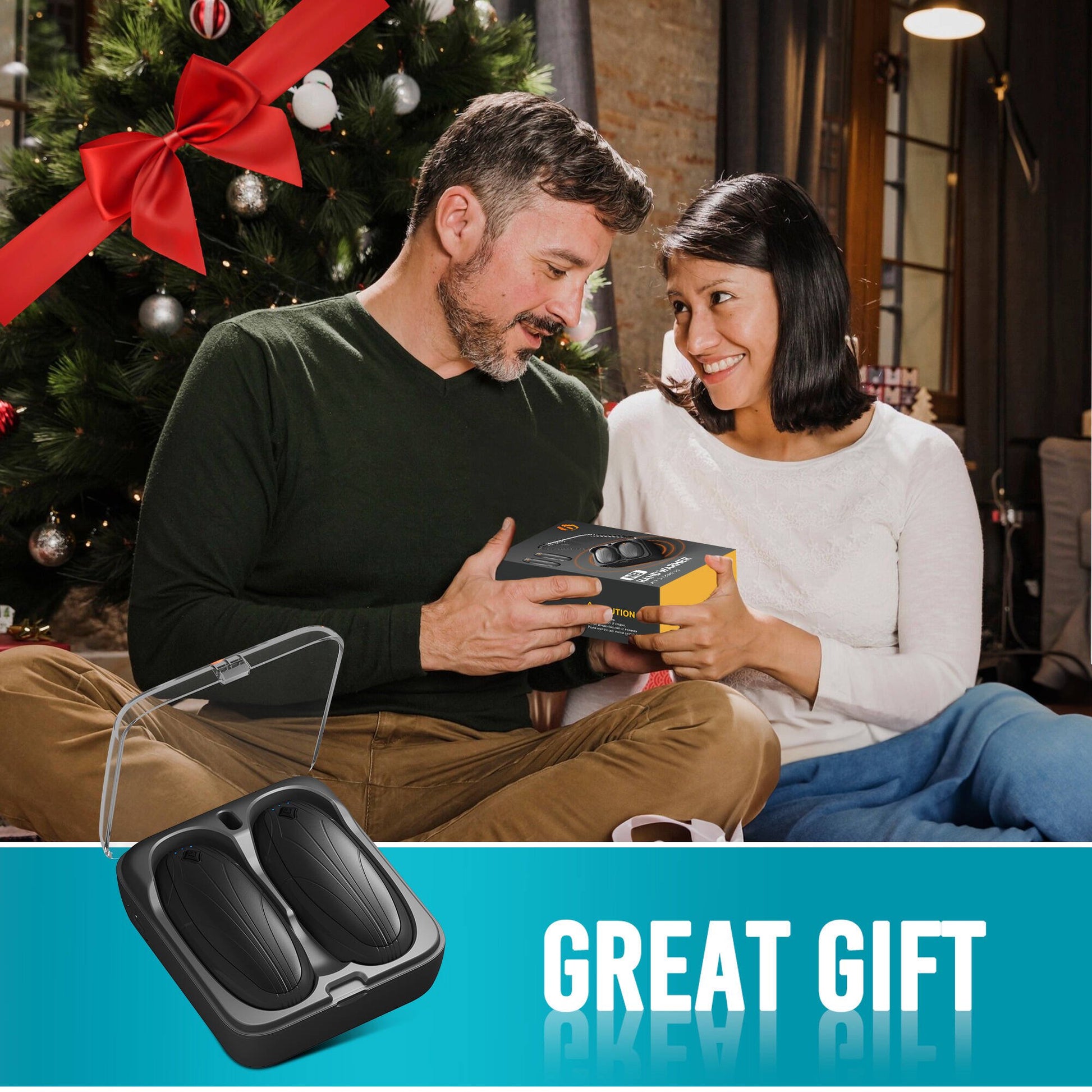 Morfone Magnetic Hand Warmers Rechargeable with 10000mAh Charging Case, 2 Pack Portable Electric Pocket Heater 3 Heat Settings Up to 50 Hrs, Gifts for Christmas, Hunting, Camping Gear, Golf, Outdoors