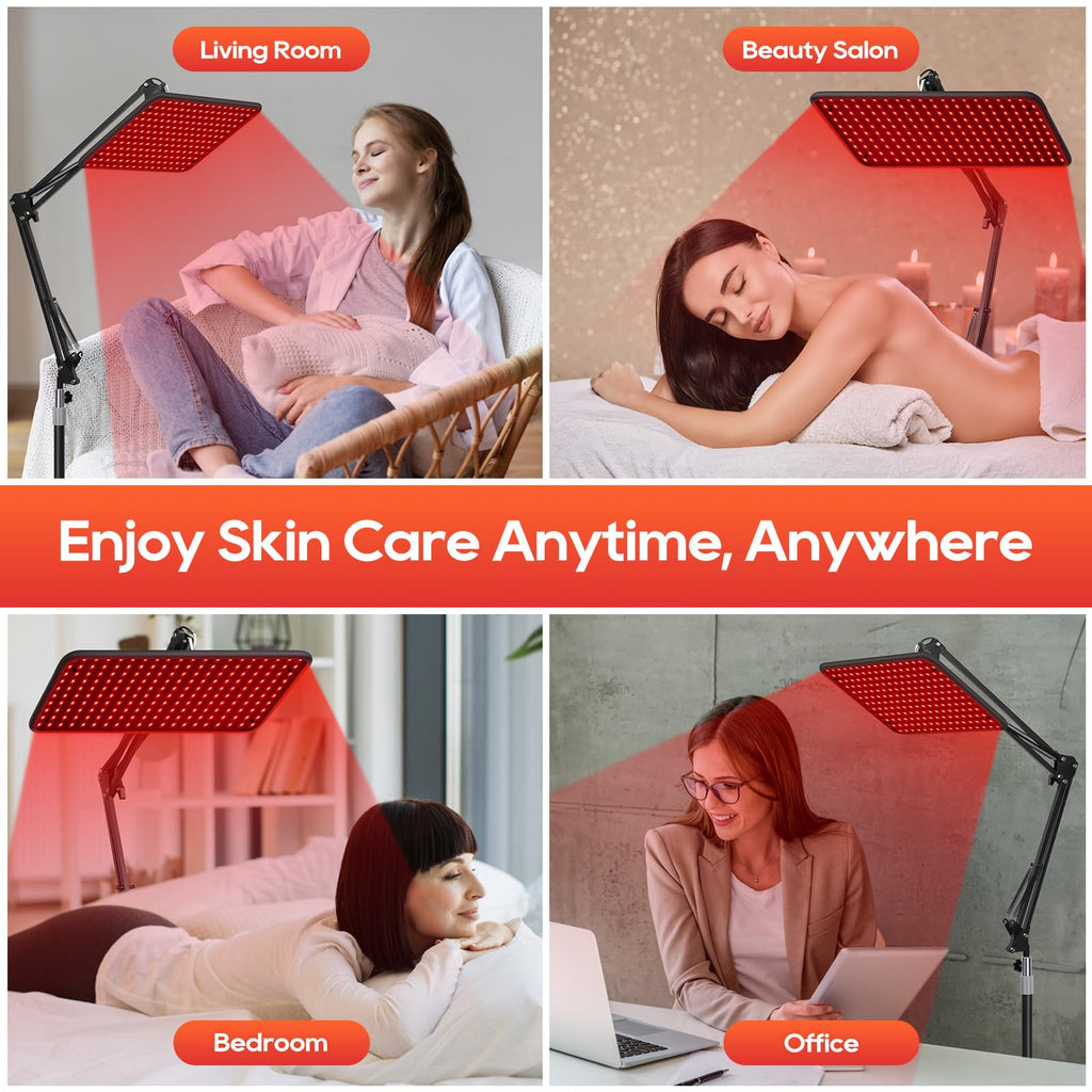 Morfone 200 LED Large Panel 660nm 850nm 940nm Red Light Therapy Lamp Infrared Therapy Device Black 1PC
