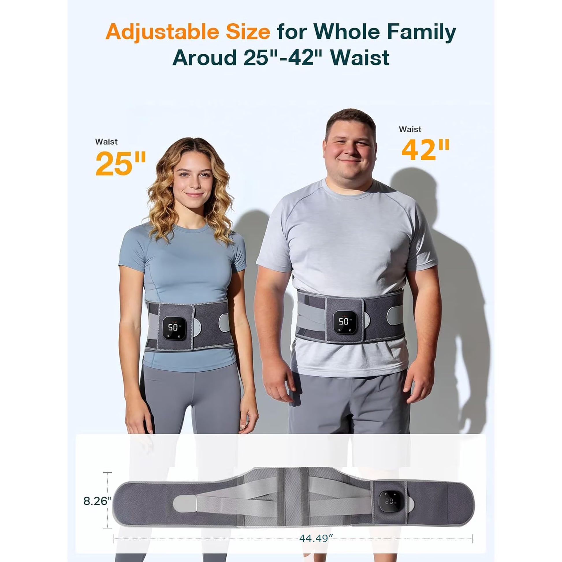 Morfone Cordless Heating Pad Belt for Lower Back Support, Red Light Belt for Body, 660nm & 850nm Infrared Light Lumbar Back Wrap, Gift for Women Men Mom Dad