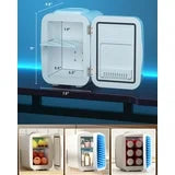 Mini Fridge, Small Fridge Rapid Cooling 4 Liter/6 Cans Skincare Fridge, Cooler and Warmer Refrigerators for Bedroom, Cosmetics, Office and Car