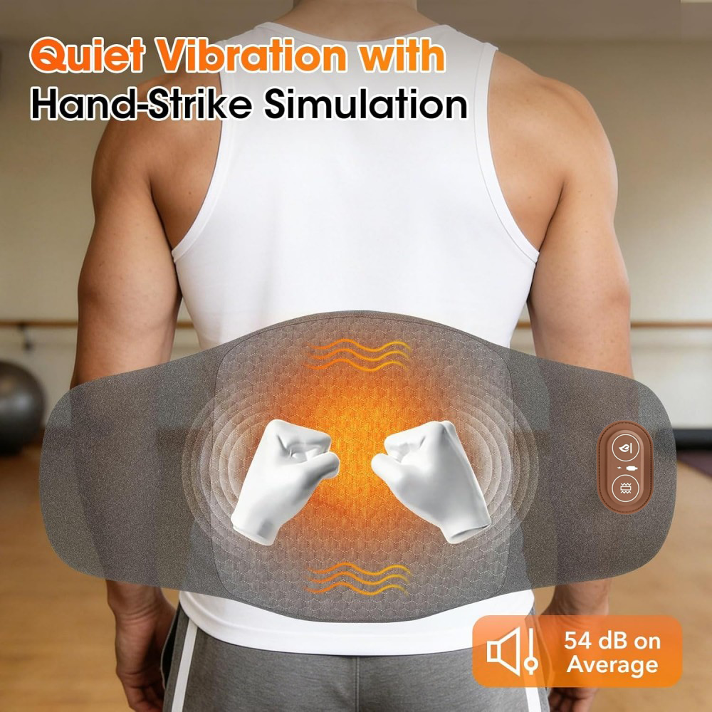 Morfone 3-in-1 Electric Back Heating Massage Lumbar Support Pillow for Car, Home, and Office Use