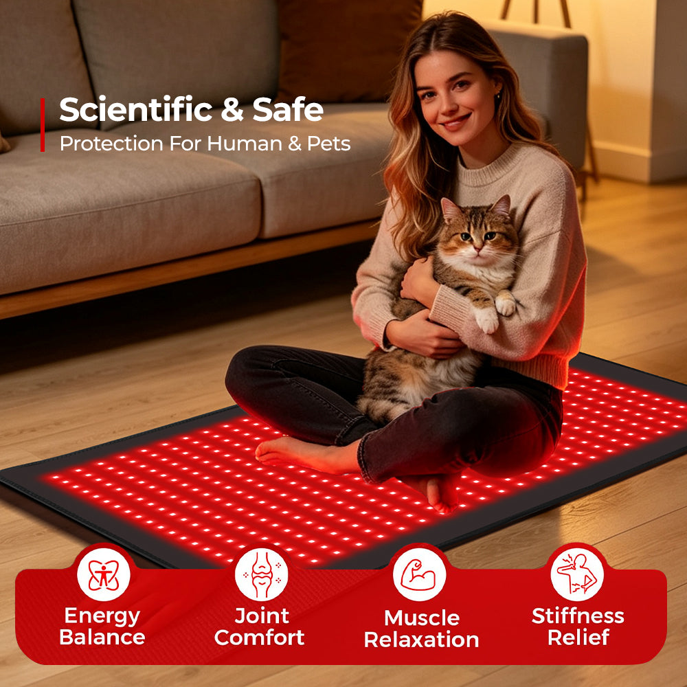 Morfone 480 LED 36x20 inche 660nm 850nm NIR Red Light Therapy Blanket Full Body Infrared Therapy Mat Heating Pad