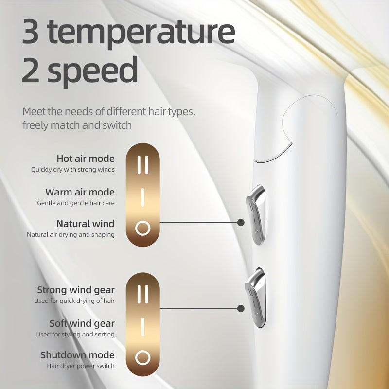 Morfone Foldable portable home/ travel/duty station hair dryer set, a hair care tool set with comb and hair dryer nozzle clips
