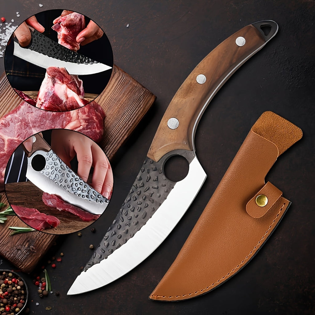 ACMETOP Chef Knife, High Carbon Steel Kitchen Knife for Meat Cutting, Slicing, Camping, BBQ – Essential Kitchen Tool