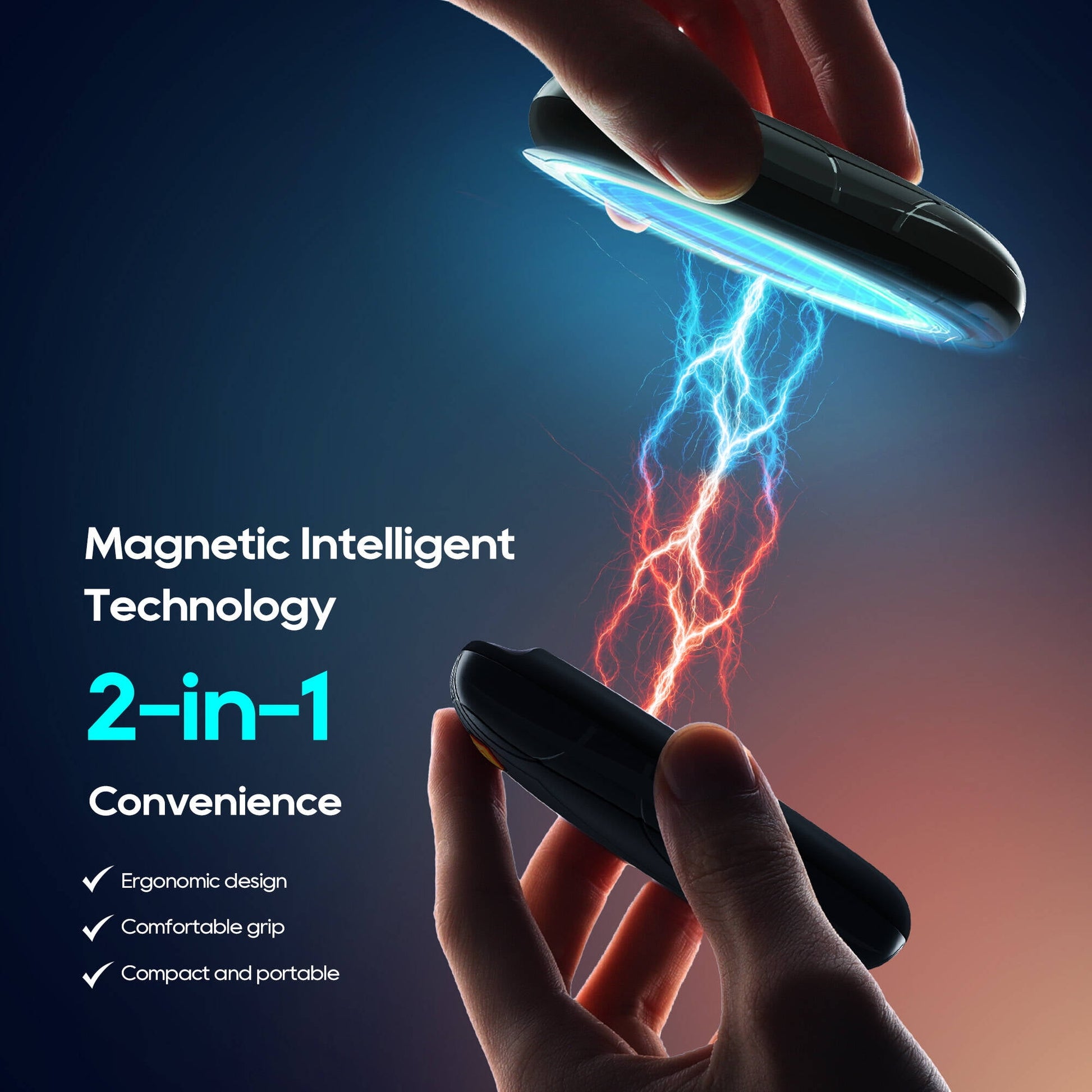 Morfone Magnetic Hand Warmers Rechargeable with 10000mAh Charging Case, 2 Pack Portable Electric Pocket Heater 3 Heat Settings Up to 50 Hrs, Gifts for Christmas, Hunting, Camping Gear, Golf, Outdoors