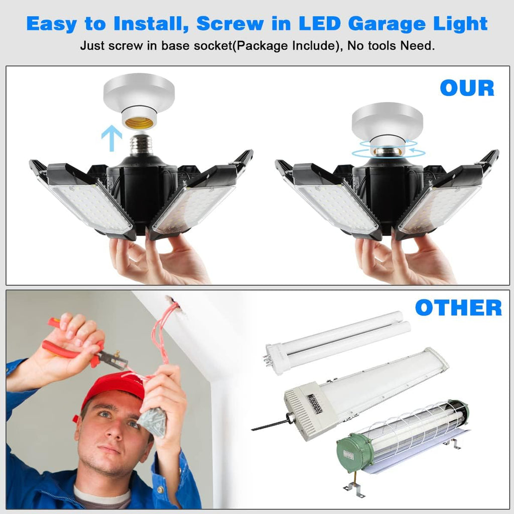 Garage Lights - 32000LM LED Garage Ceiling Lights 6500K Daylight