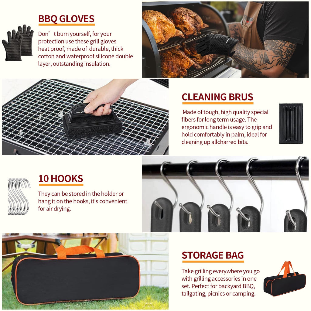 Morfone 137PCS Griddle Accessories Kit, Flat Top Grill Accessories Set for Blackstone and Camp Chef, Professional Stainless Steel Grill Tools Set for Men Women Outdoor BBQ and Camping