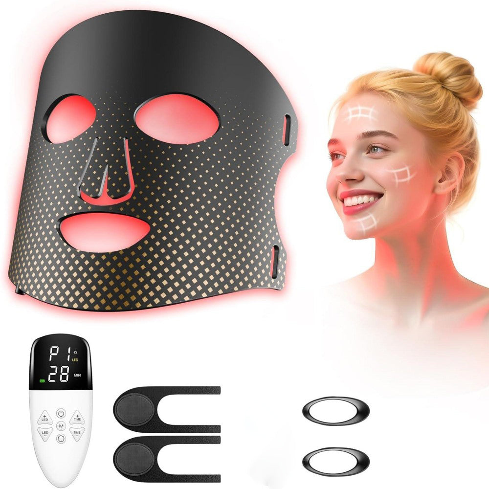 Morfone 4 Mode 180 LED Facial Light Therapy Device with Timer Red Light Beauty Mask for Home Use