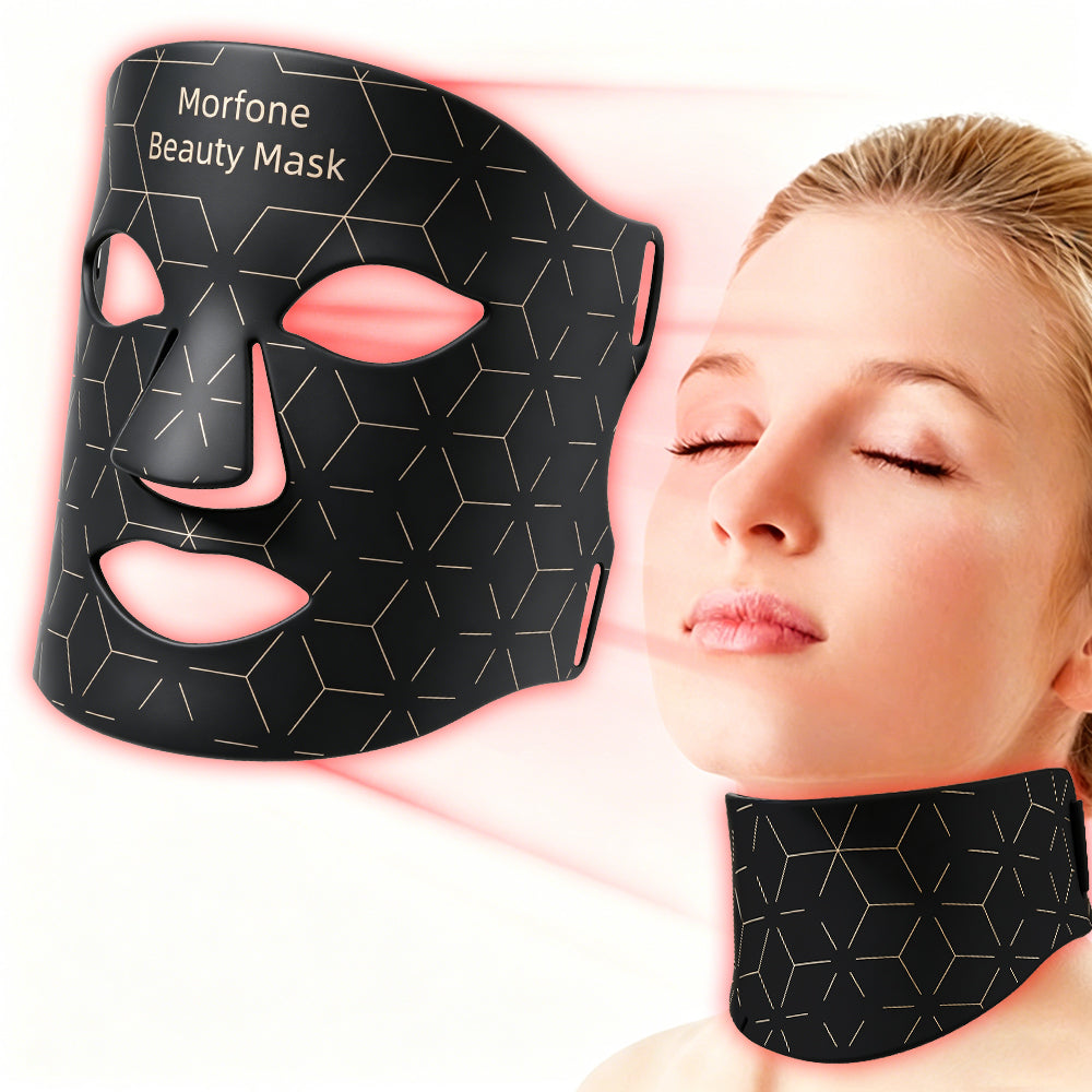 Morfone 7 Color Face and Neck Silicone Red Light Therapy Mask Wireless Hands-Free Anti-Aging Beauty Device