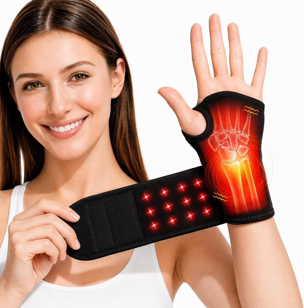 Morfone 36LED 660nm+850nm Red Light Therapy Wrist Wrap Cordless Heated Wrist Massager
