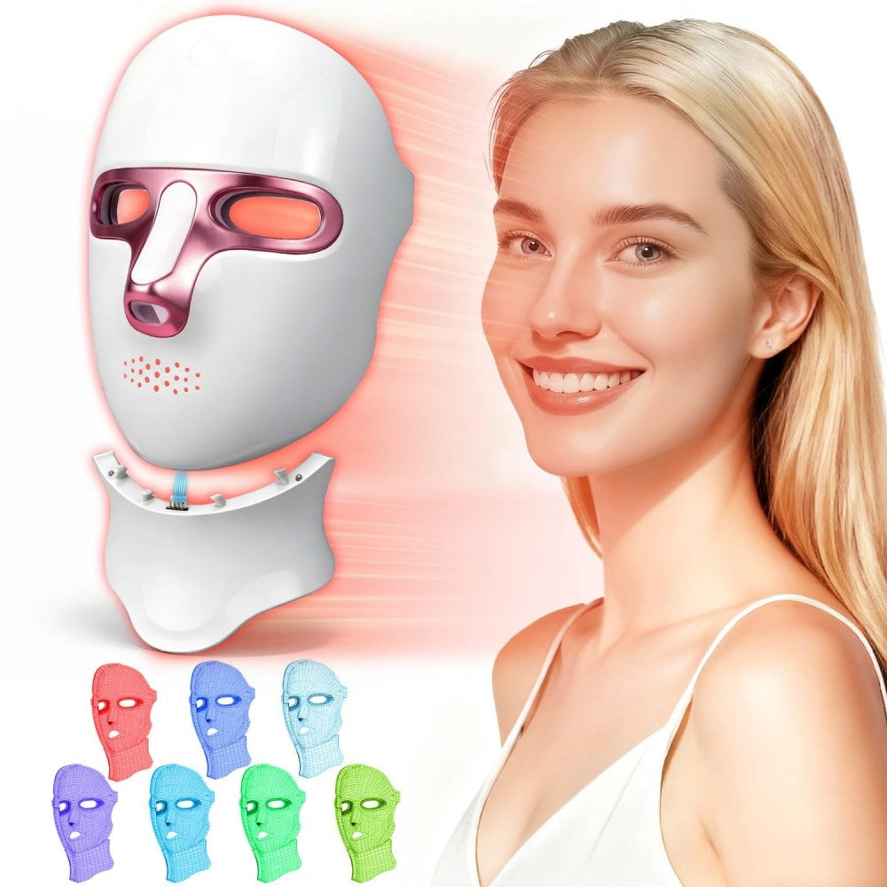 Morfone Red Light Therapy Mask Adjustable LED Face Mask Light Therapy for Home Working Travel Yoga Sleep