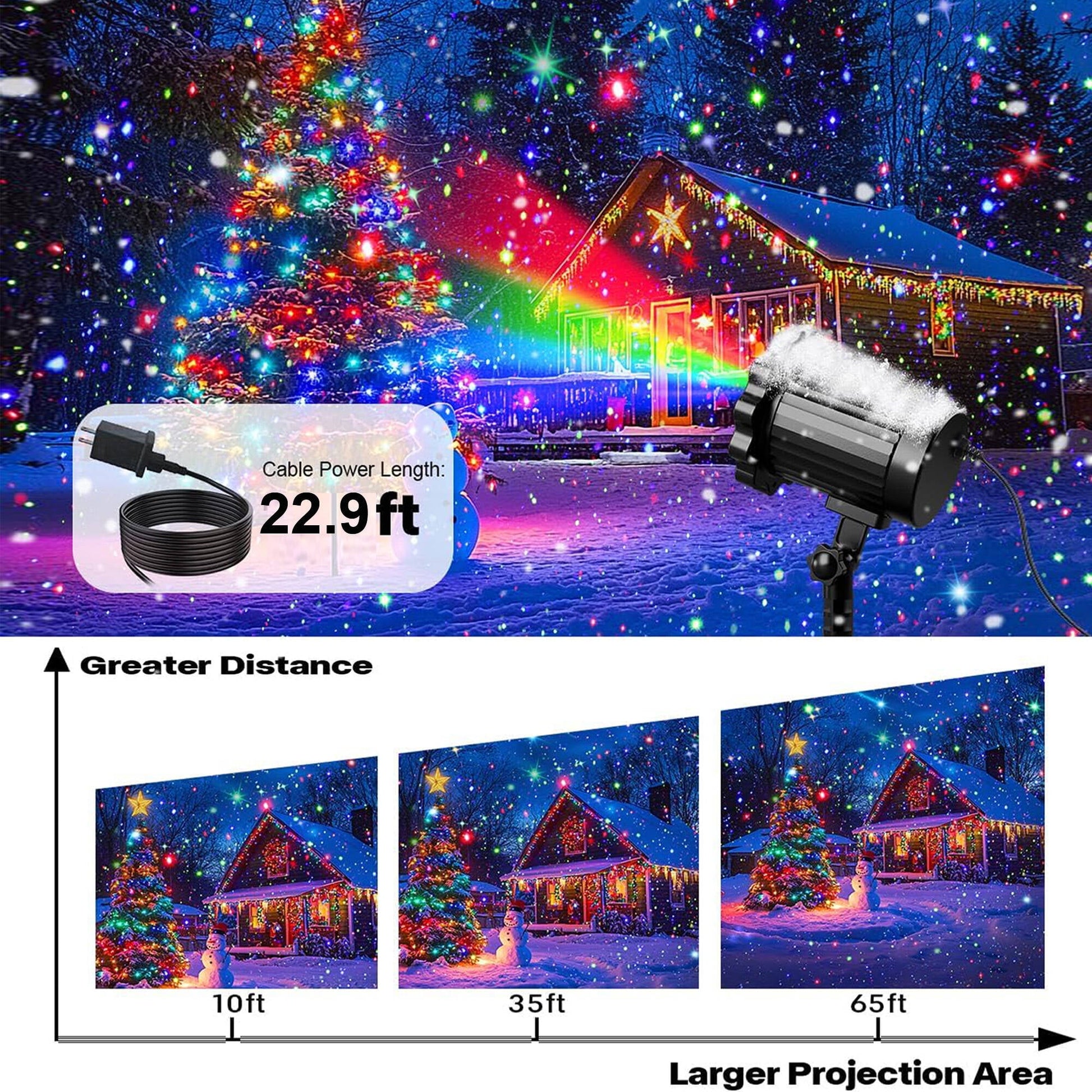 ACMETOP Laser Christmas Projector Lights Outdoor, RGB Firefly Laser Lights with Remote Control, Waterproof Christmas Decorations Outdoor Indoor for Wedding Halloween New Year Holiday Party