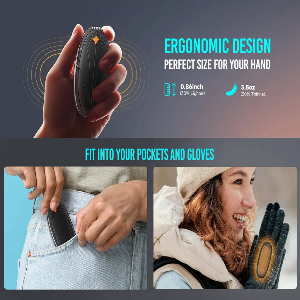Morfone Magnetic Hand Warmers Rechargeable with 10000mAh Charging Case, 2 Pack Portable Electric Pocket Heater 3 Heat Settings Up to 50 Hrs, Gifts for Christmas, Hunting, Camping Gear, Golf, Outdoors
