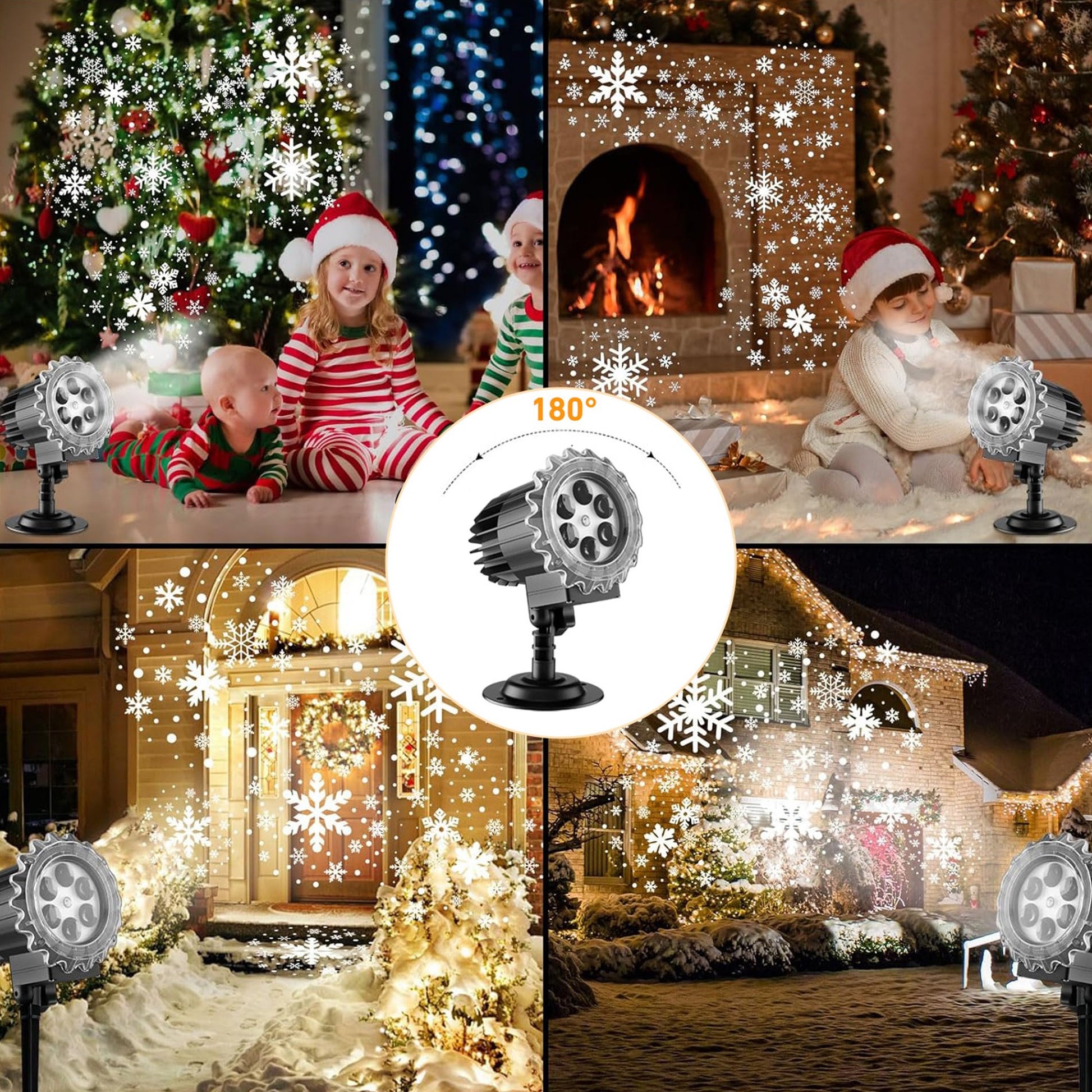 Christmas Projector Lights Outdoor, All-in-1 Holiday Lights Projector with 20 Slides/160 HD Patterns, 10 Colors Ocean Wave for House, Garden, Yard, Xmas, New Year, Valentine's Day