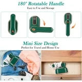 Portable Iron Steamer for Clothes, Compact Travel Size Mini Steamer,180° Foldable Small Iron, 970W Handheld Steamer Support Dry and Wet Ironing for Home Travel College (Green)