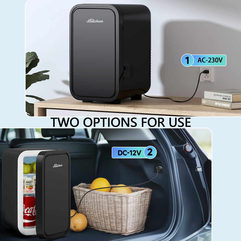 BEICHEN 6L Mini Fridge AC and DC Cooler Warmer for Bedroom Car Office