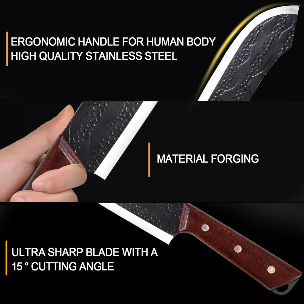 Mooues Forged Kitchen Knife 6-Piece Set, a professional kitchen utensil knife collection that makes cooking effortless and enjoyable